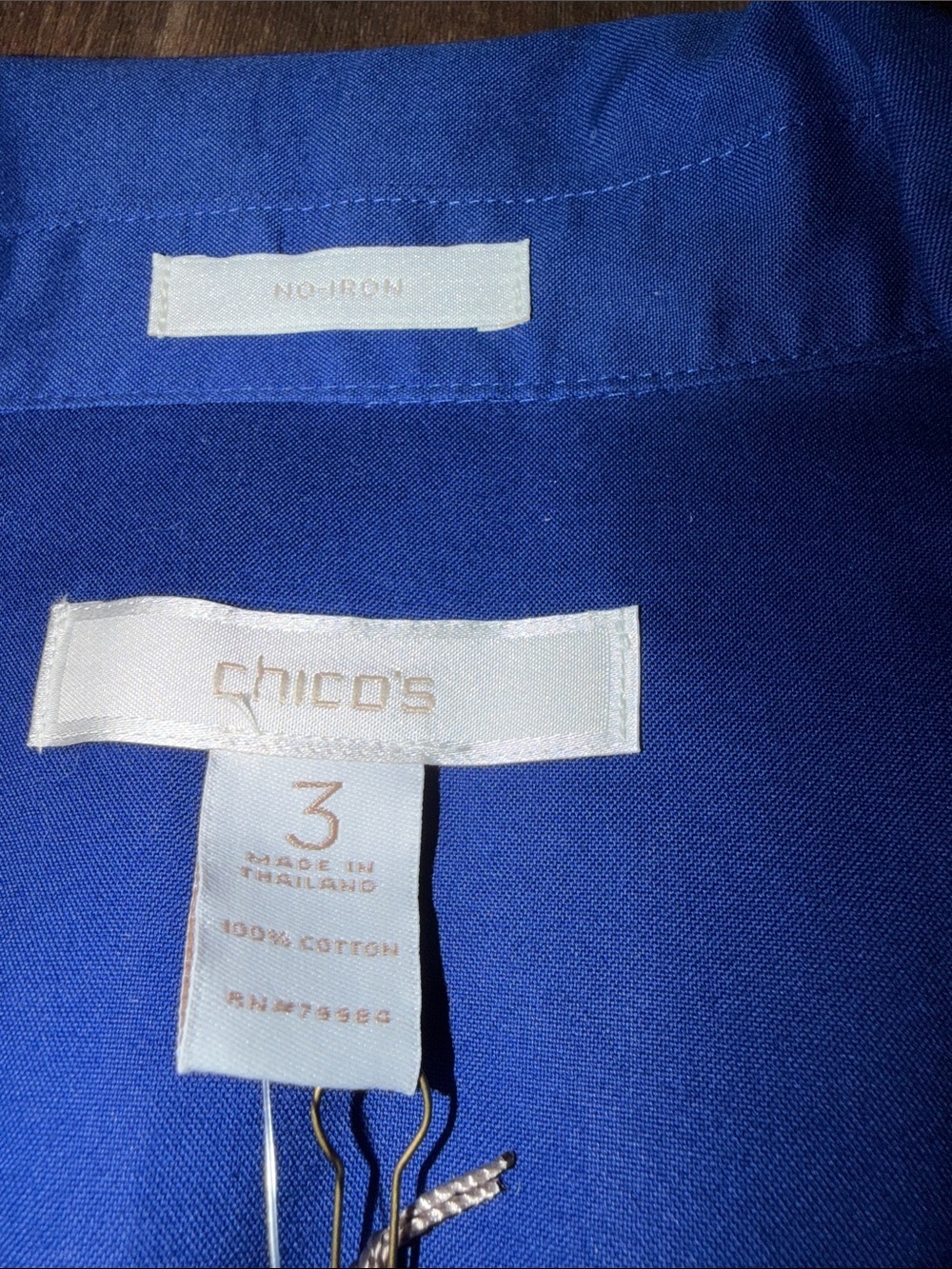 CHICO’S Lynette No Iron Shirt (3) & Microfiber Tank (2) Stratus Blue NWT - Picture 3 of 10